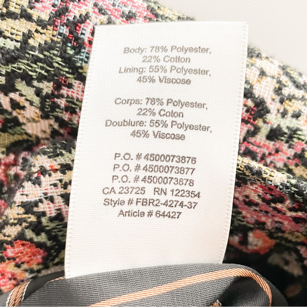 Aritzia Sunday Best Pink Green Floral Tweed Jacket - Picture 11 of 15